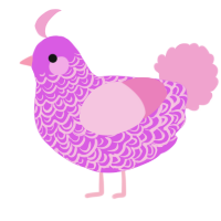 A orchid and pink chicken with a double-lace pattern