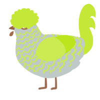 A silver and lime chicken with a lace pattern