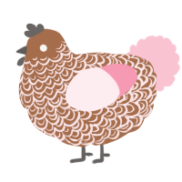A brown and rose chicken with a double-lace pattern