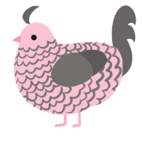 A rose and grey chicken with a lace pattern