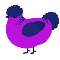A amethyst and navy chicken with a neck-band pattern