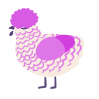 A cream and orchid chicken with a lace pattern