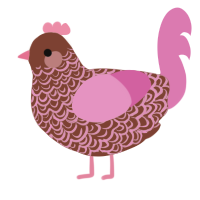 parfait, a russet and pink chicken with a double-lace pattern
