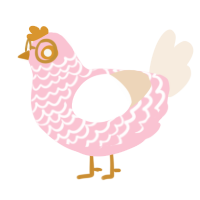 Beetroot Latte, a rose and cream chicken with a lace pattern