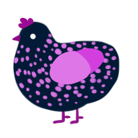 Spark PLUS, a tumblr and orchid chicken with a speckle pattern