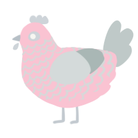 Pastel, a rose and silver chicken with a lace pattern