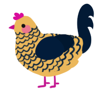 A honey and tumblr chicken with a lace pattern