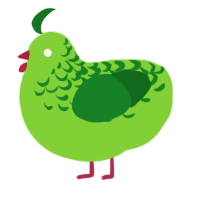 A grass and leaf chicken with a half-lace pattern