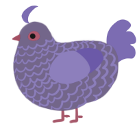 Thunderstorm, a overcast and indigo chicken with a lace pattern