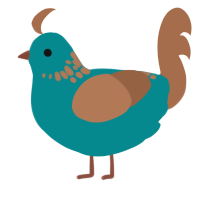 castaway, a teal and brown chicken with a neck-speckle pattern