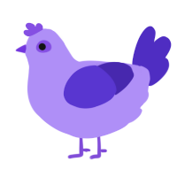 Butterfly Pea, a lilac and indigo chicken