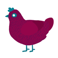 Byrd, a wine and maroon chicken with a double-lace pattern