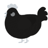 ghost, a sable chicken with a lace pattern