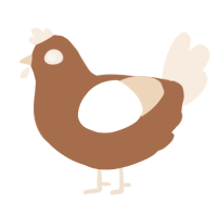 A brown and cream chicken