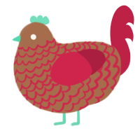 Tootpaste, a brown and crimson chicken with a lace pattern
