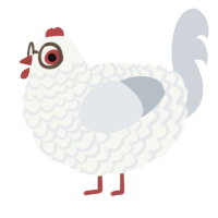 A white and mist chicken with a lace pattern