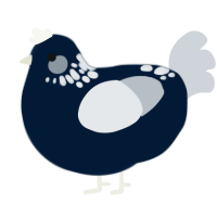 A tumblr and mist chicken with a neck-speckle pattern