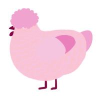A rose and pink chicken with a lace pattern