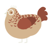 A beige and russet chicken with a half-lace pattern