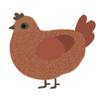 A brown and russet chicken with a double-lace pattern