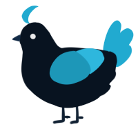 A cream and vermilion chicken