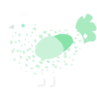 A cream and spring chicken with a speckle pattern