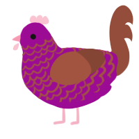 A plum and russet chicken with a lace pattern