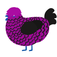 (unnamed), a plum and sable chicken with a lace pattern