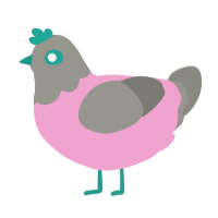 Chic Hen, a pink and ash chicken with a head pattern