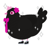 Audrey Hepbawk, a sable chicken with a lace pattern