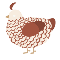 A cream and russet chicken with a lace pattern
