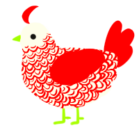 beamsplitter, a white and red chicken with a double-lace pattern