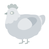 A mist chicken with a head pattern