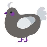 A grey and mist chicken