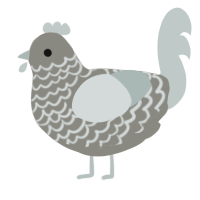 A ash and silver chicken with a lace pattern