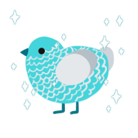 小冰, a aqua and mist chicken with a lace pattern