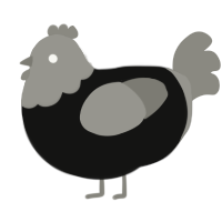 (unnamed), a black and ash chicken with a head pattern