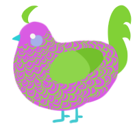 A orchid and grass chicken with a double-lace pattern