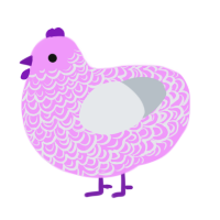 amethyst geode, a lavender and mist chicken with a double-lace pattern