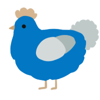A sapphire and silver chicken