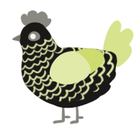 A sable and lemon chicken with a lace pattern