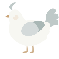A white and silver chicken