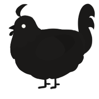 A sable chicken with a head pattern