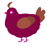 A maroon and russet chicken