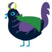 A tumblr and overcast chicken with a half-bar pattern