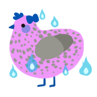 Avalon, a lavender and ash chicken with a speckle pattern