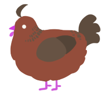 A russet and bark chicken with a neck-band pattern
