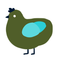A olive and aqua chicken