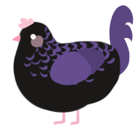 A sable and overcast chicken with a half-lace pattern