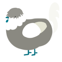 (unnamed), a ash and white chicken with a head pattern